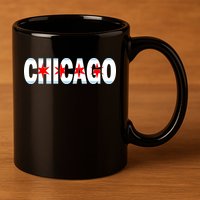 Chicago Flag Star Logo 11oz C Handle Ceramic Mug