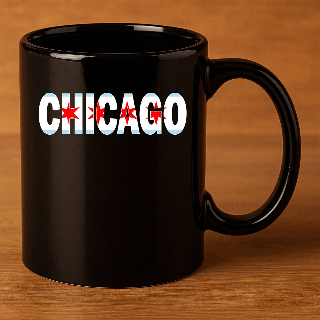 Chicago Flag Star Logo 11oz C Handle Ceramic Mug