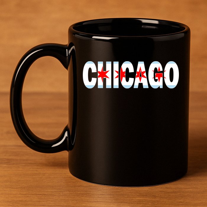 Chicago Flag Star Logo 11oz C Handle Ceramic Mug