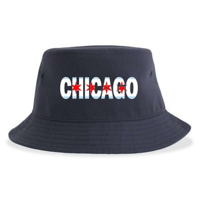 Chicago Flag Star Logo Sustainable Bucket Hat