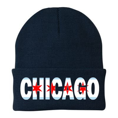 Chicago Flag Star Logo Knit Cap Winter Beanie