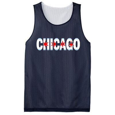 Chicago Flag Star Logo Mesh Reversible Basketball Jersey Tank