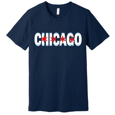 Chicago Flag Star Logo Premium T-Shirt