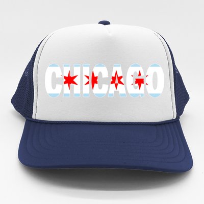 Chicago Flag Star Logo Trucker Hat