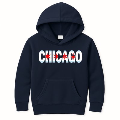 Chicago Flag Star Logo Kids Hoodie