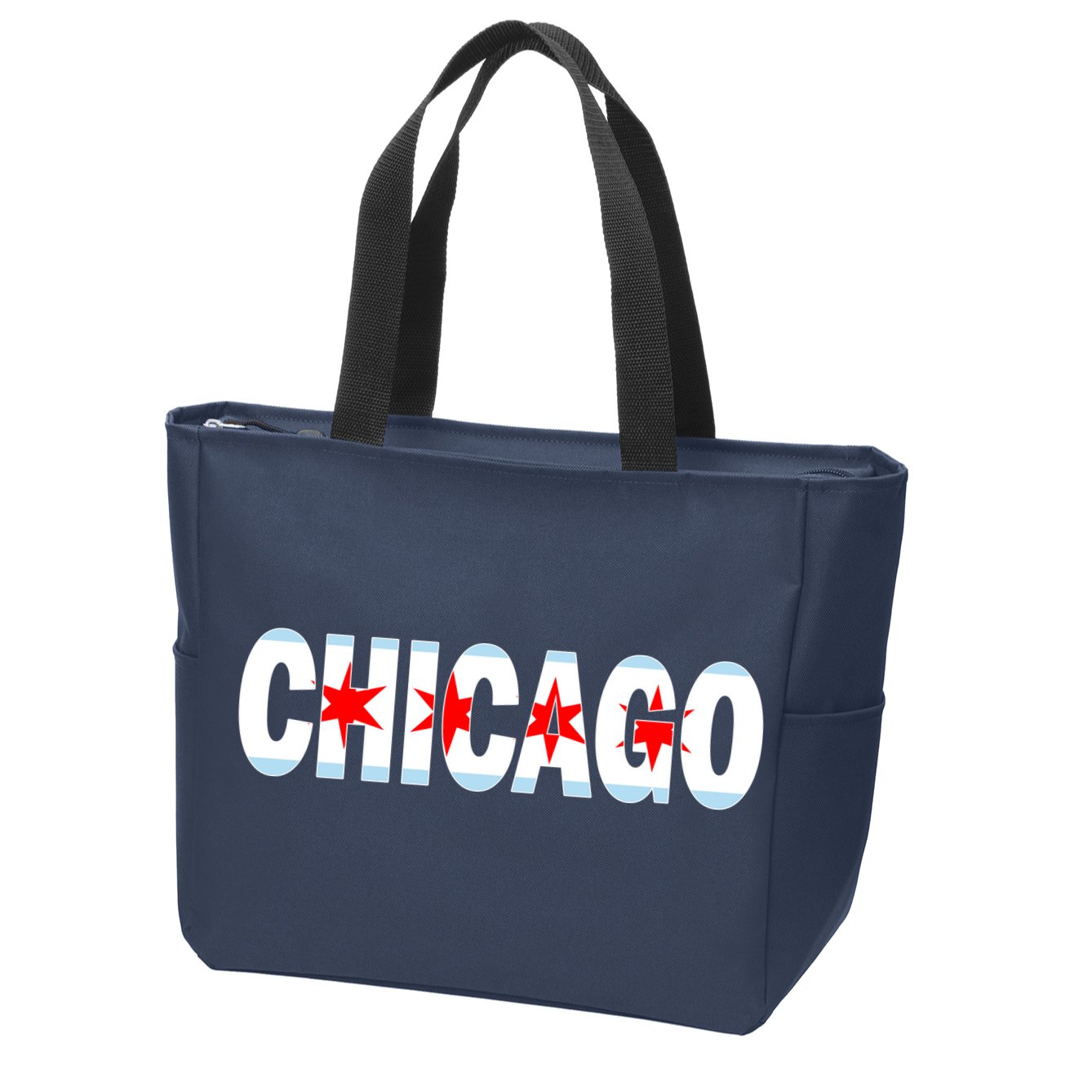 Chicago Flag Star Logo Zip Tote Bag