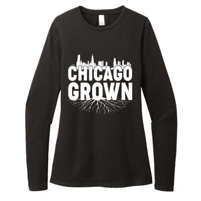 Chicago Grown Skyline Roots Womens CVC Long Sleeve Shirt