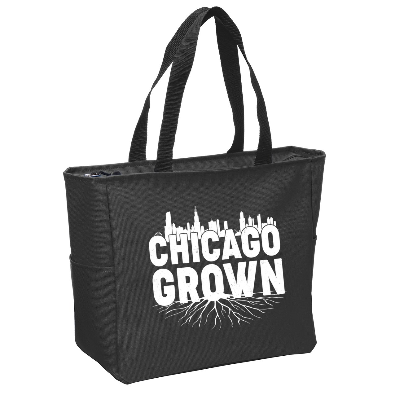 Chicago Grown Skyline Roots Zip Tote Bag