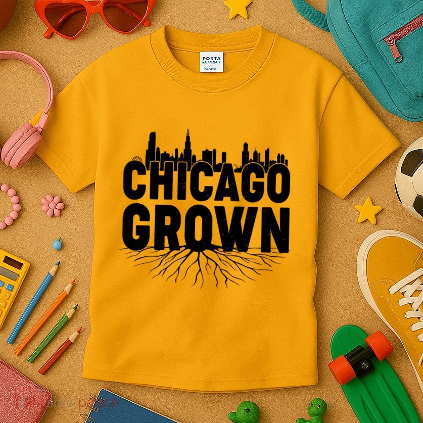 Chicago Grown Skyline Roots Kids T-Shirt