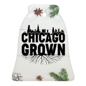 Chicago Grown Skyline Roots Ceramic Bell Ornament