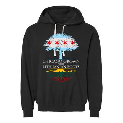 Chicago Grown With Lithuanian Roots Garment-Dyed Fleece Hoodie