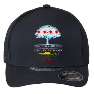 Chicago Grown With Lithuanian Roots Flexfit Unipanel Trucker Cap