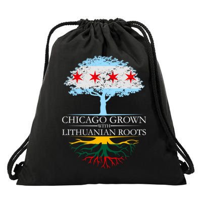 Chicago Grown With Lithuanian Roots Drawstring Bag