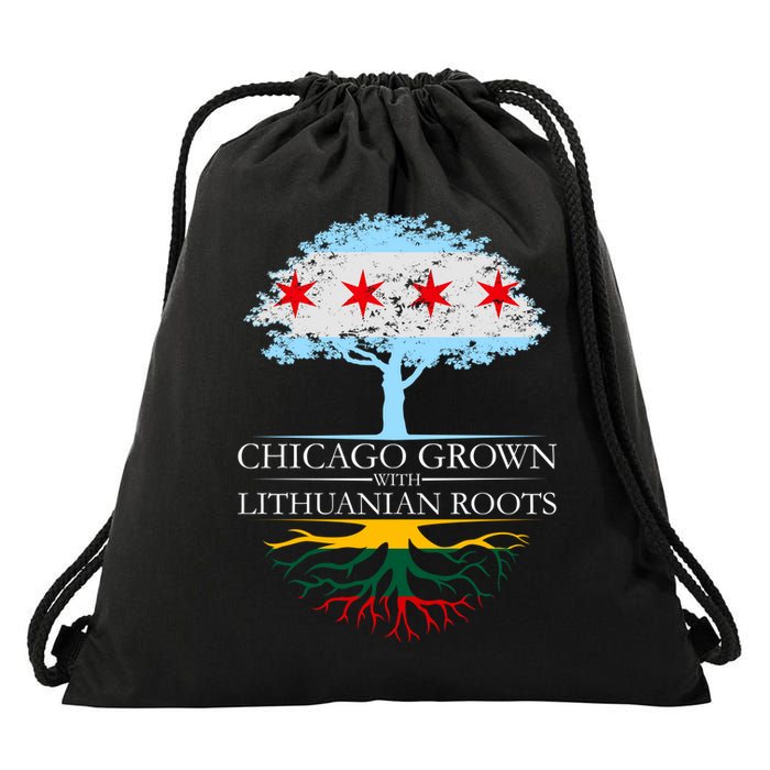 Chicago Grown With Lithuanian Roots Drawstring Bag