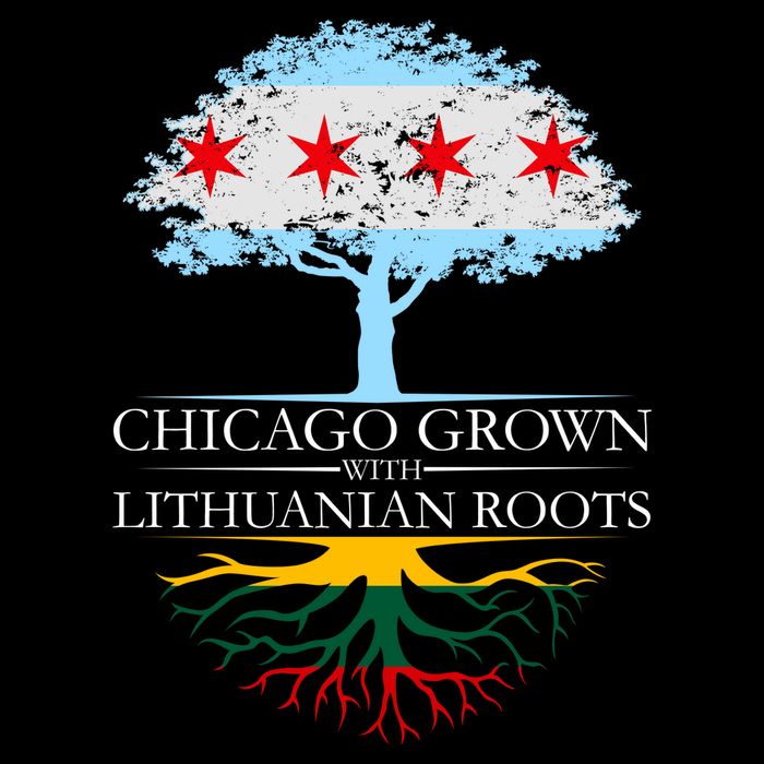 Chicago Grown With Lithuanian Roots Drawstring Bag
