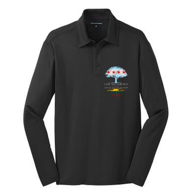 Chicago Grown With Lithuanian Roots Silk Touch Performance Long Sleeve Polo