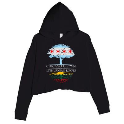 Chicago Grown With Lithuanian Roots Crop Fleece Hoodie