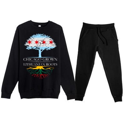 Chicago Grown With Lithuanian Roots Premium Crewneck Sweatsuit Set