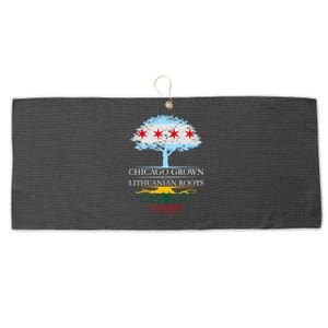 Chicago Grown With Lithuanian Roots Large Microfiber Waffle Golf Towel