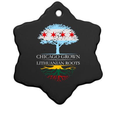 Chicago Grown With Lithuanian Roots Ceramic Star Ornament