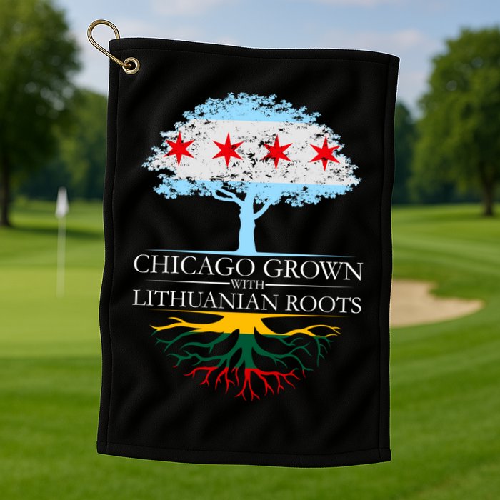 Chicago Grown With Lithuanian Roots Golf Towel
