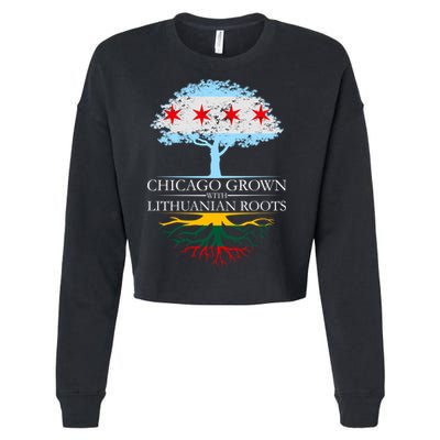 Chicago Grown With Lithuanian Roots Cropped Pullover Crew