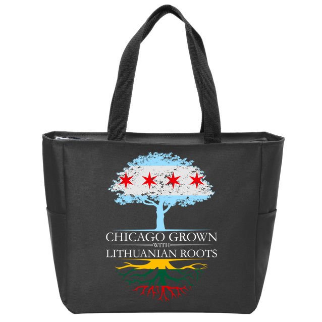 Chicago Grown With Lithuanian Roots Zip Tote Bag