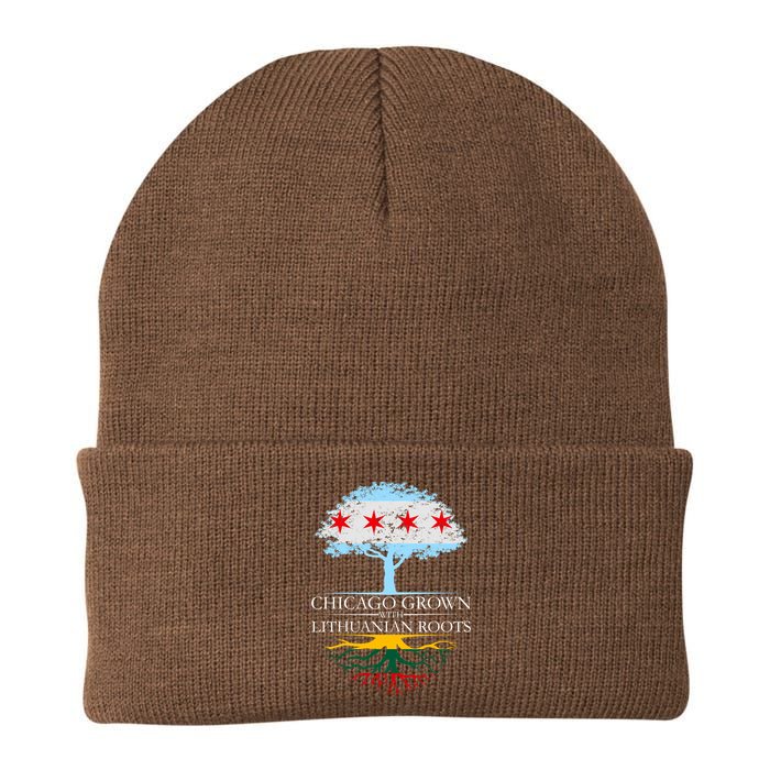 Chicago Grown With Lithuanian Roots Knit Cap Winter Beanie