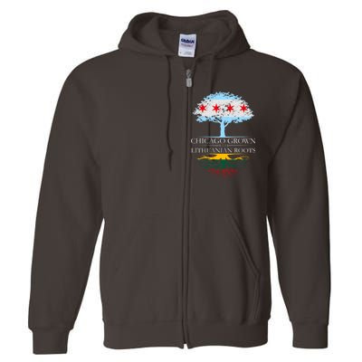 Chicago Grown With Lithuanian Roots Full Zip Hoodie