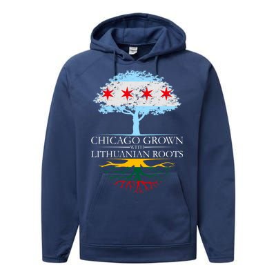 Chicago Grown With Lithuanian Roots Performance Fleece Hoodie