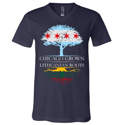 Chicago Grown With Lithuanian Roots V-Neck T-Shirt