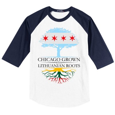 Chicago Grown With Lithuanian Roots Baseball Sleeve Shirt