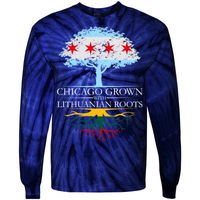 Chicago Grown With Lithuanian Roots Tie-Dye Long Sleeve Shirt