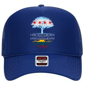 Chicago Grown With Lithuanian Roots High Crown Mesh Back Trucker Hat