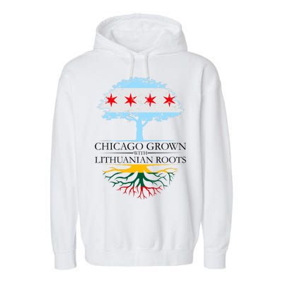 Chicago Grown With Lithuanian Roots Garment-Dyed Fleece Hoodie