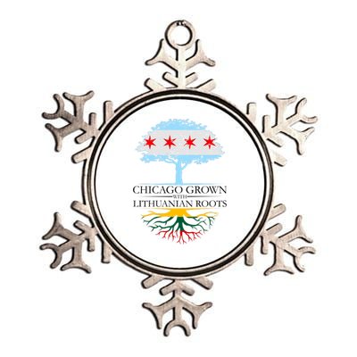 Chicago Grown With Lithuanian Roots Metallic Star Ornament