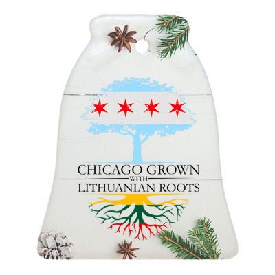 Chicago Grown With Lithuanian Roots Ceramic Bell Ornament