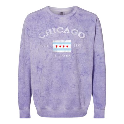 Chicago Illinois Est 1833 Colorblast Crewneck Sweatshirt