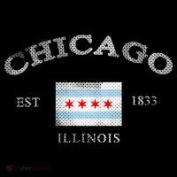 Chicago Illinois Est 1833 Stripe Pom Pom Beanie