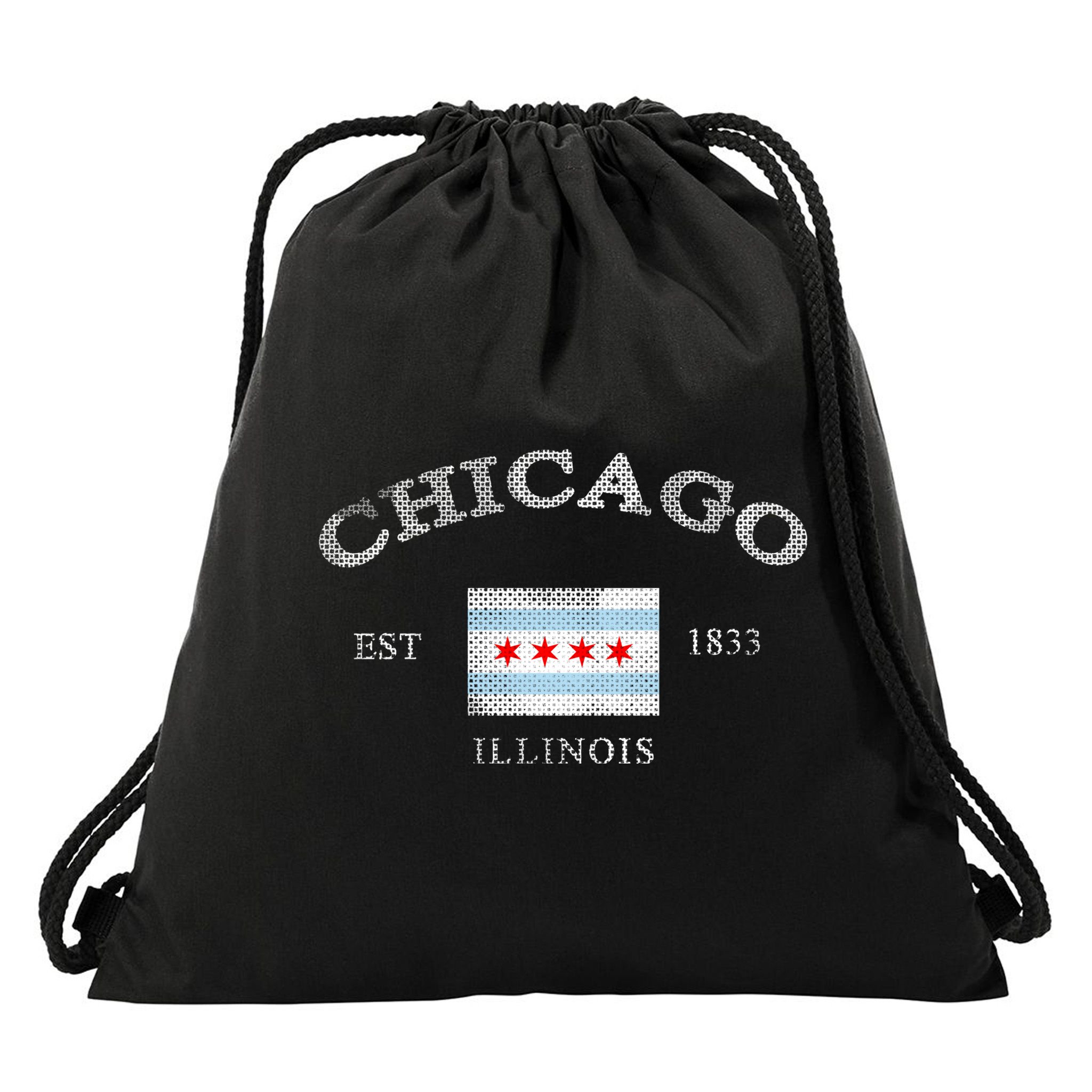 Chicago Illinois Est 1833 Drawstring Bag