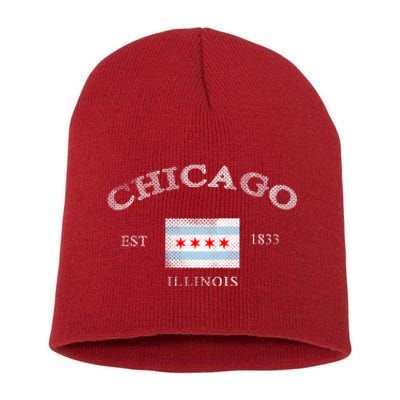 Chicago Illinois Est 1833 Short Acrylic Beanie