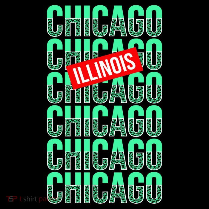 Chicago Illinois Typography Tall T-Shirt