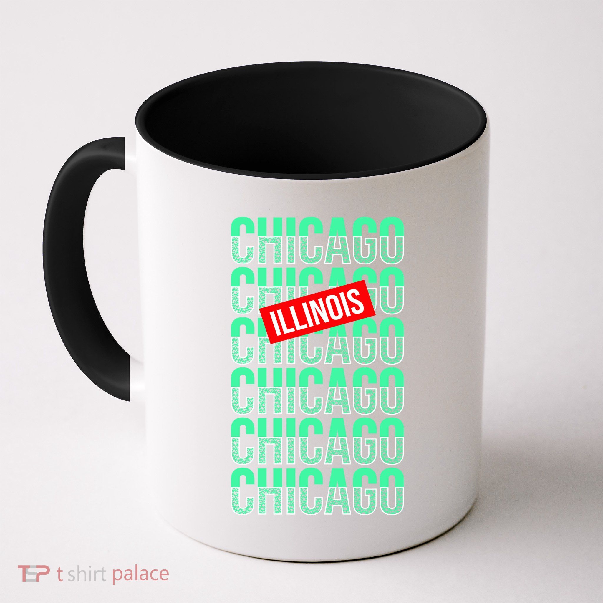Chicago Illinois Typography Coffee Mug