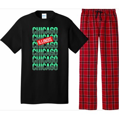 Chicago Illinois Typography Pajama Set