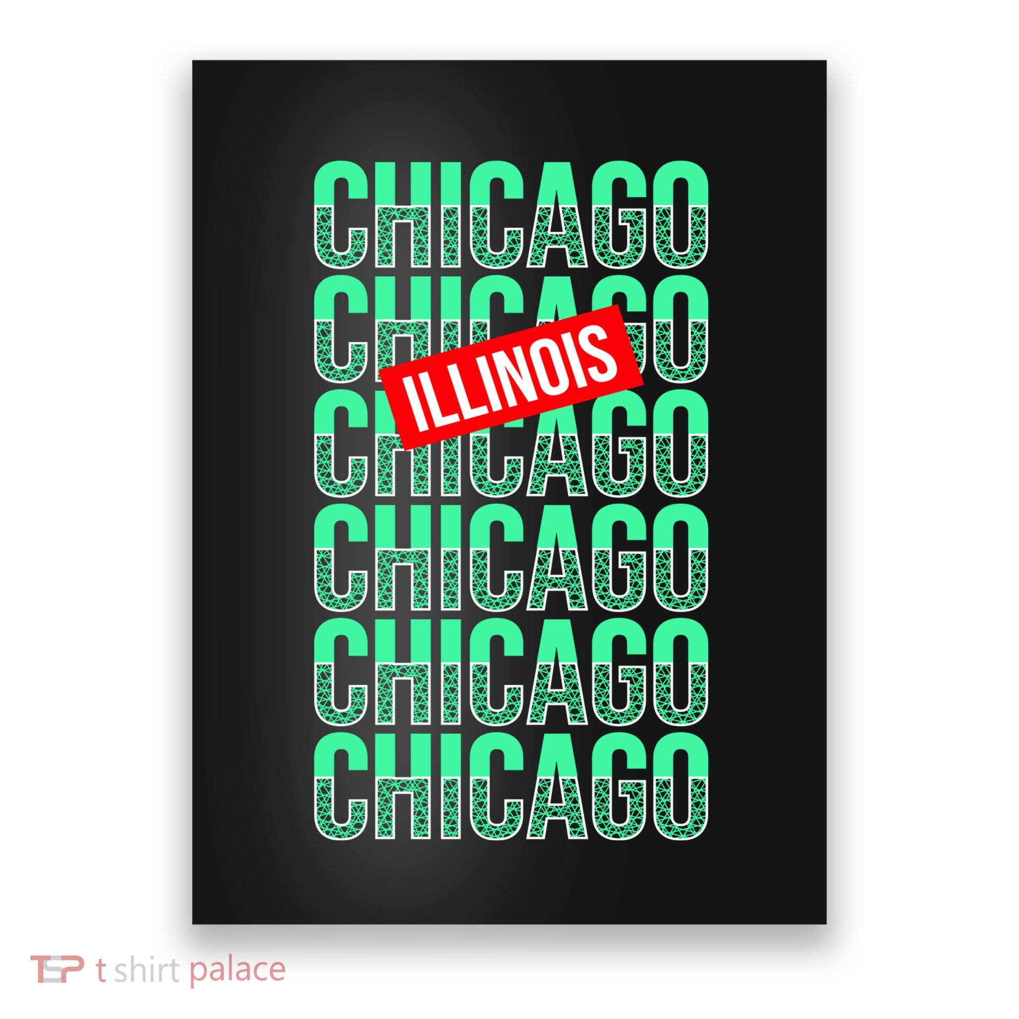 Chicago Illinois Typography Poster
