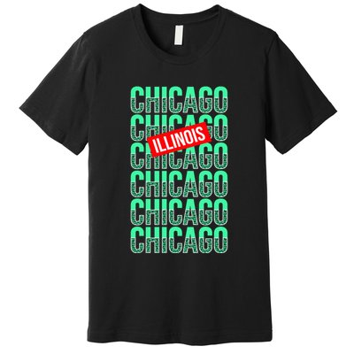 Chicago Illinois Typography Premium T-Shirt