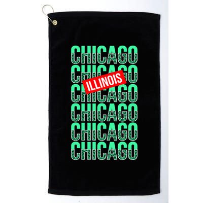 Chicago Illinois Typography Golf Towel