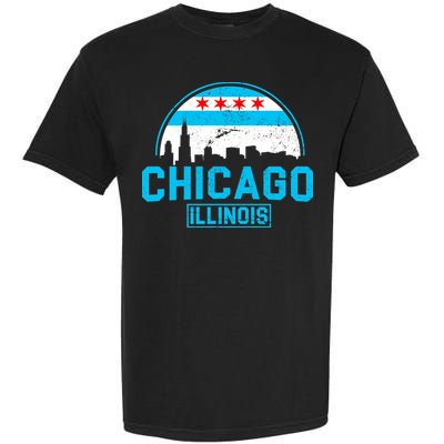 Chicago Illinois Vintage Flag Garment-Dyed Heavyweight T-Shirt