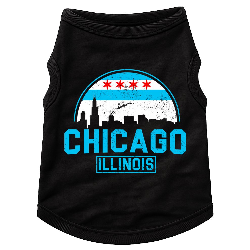 Chicago Illinois Vintage Flag Doggie Tank