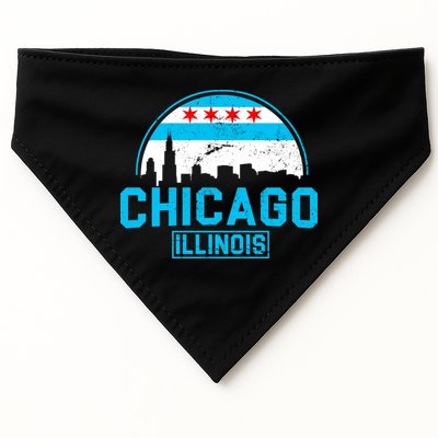Chicago Illinois Vintage Flag USA-Made Doggie Bandana